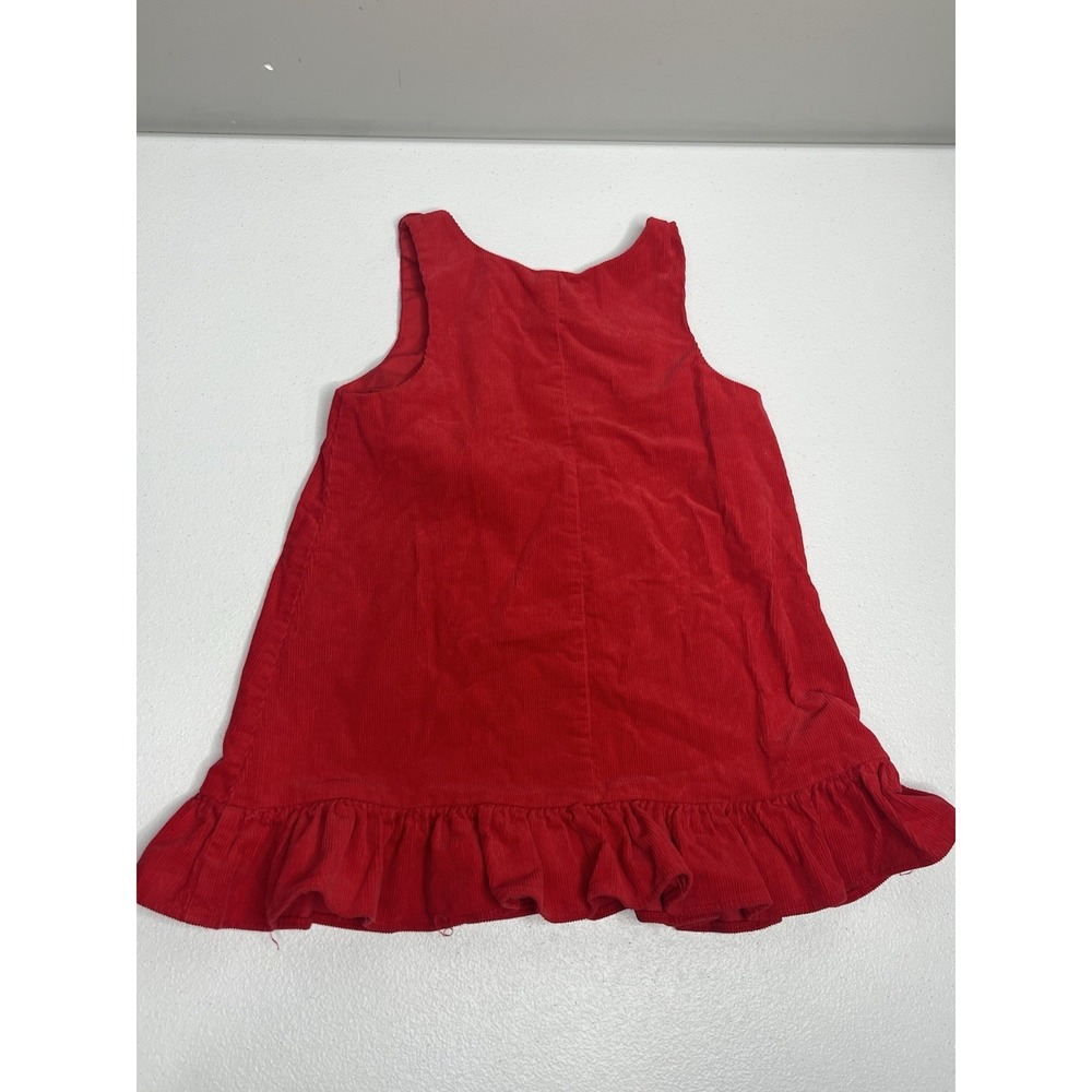 Toddler Christmas Dress Outfit Red Corduroy With Christmas Tree Size 3T - Picture 4 of 6